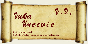 Vuka Unčević vizit kartica